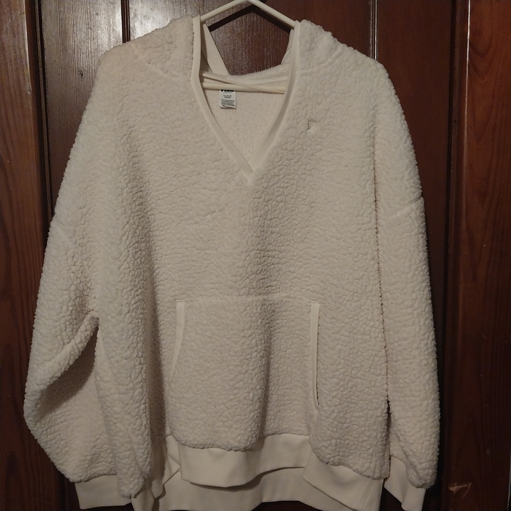 PINK Victoria's Secret Cream Hooded Sweatshirt - Picture 6 of 6